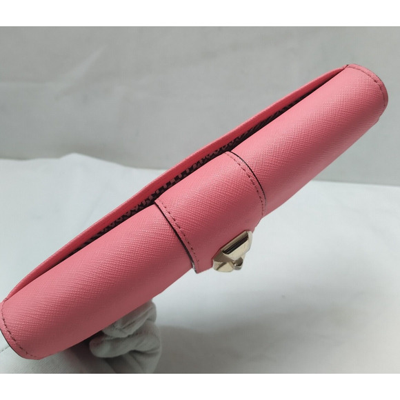 Rebecca Minkoff Pink Leather Tunlock Credit Card ID Window Bifold Wallet - Picture 7 of 15